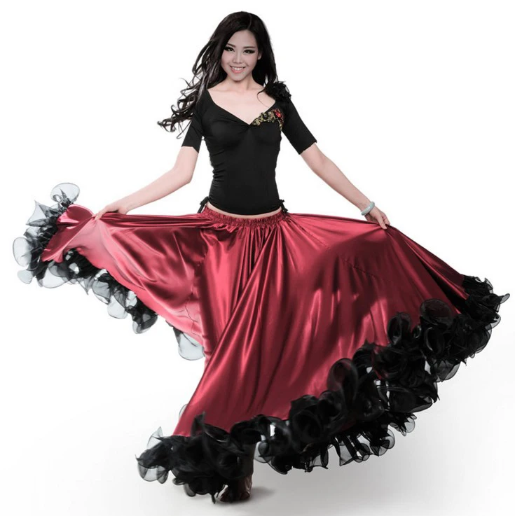 Испанская коррида, для фестиваля, для выступлений, для танцев, для фламенко, юбки, Falda, для фламенки, Цыганская юбка для женщин, плюс размер, юбка для живота, DL2873