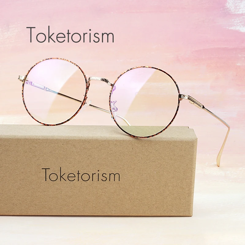 Toketorism круглая оправа, синий светильник, очки, весенние петли, оправа для очков для мужчин и женщин, 9103
