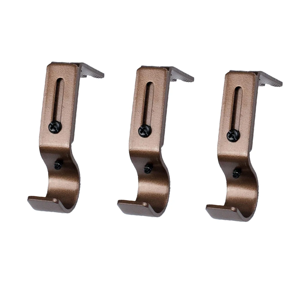 Set of 3 Adjustable Metal Drapery Curtain Rod Bracket Holder for 25mm Rod,Sturdy Steel Curtain Rod Holder Accessories