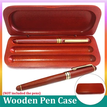 

3 Slot Wooden Pen Pencil Fountain Display Case Storage Collector Organizer Box Office School Kids Pen Pencil Box Creatives Gift