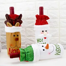 1 шт. милая и счастливая Рождественская бутылка вина защитная одежда Санта-Клаус вязаная красная винная Кепка Одежда Рождественская вечеринка украшение