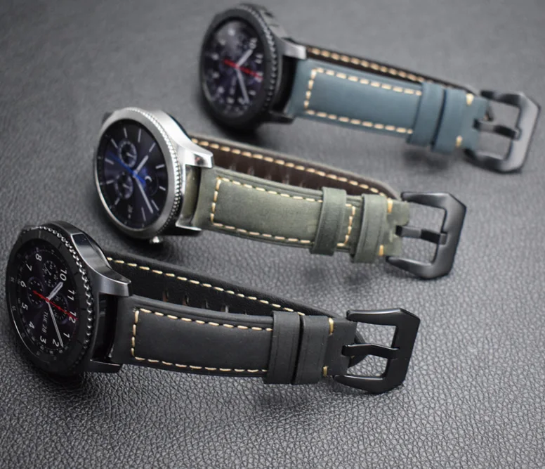 Ремешок для часов Huami Amazfit новейший браслет из натуральной кожи Samsung Gear S3 Classic Frontier