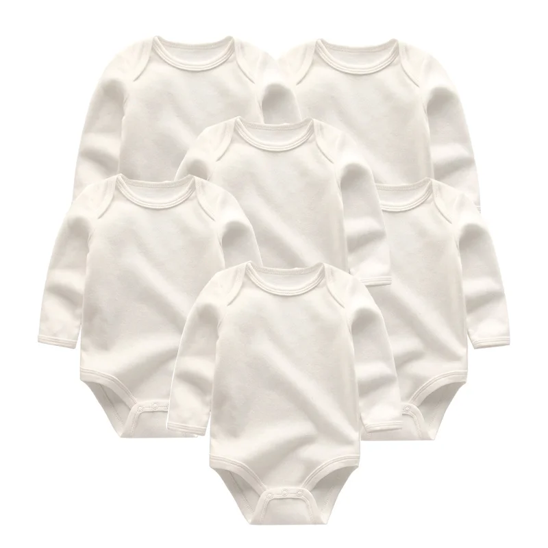 6 шт./лот, зимняя одежда для новорожденных, хлопчатобумажный комбинезон с длинными рукавами для малышей, Ropa para малыш Bebe, одежда для девочек - Цвет: baby boy bodysuit1
