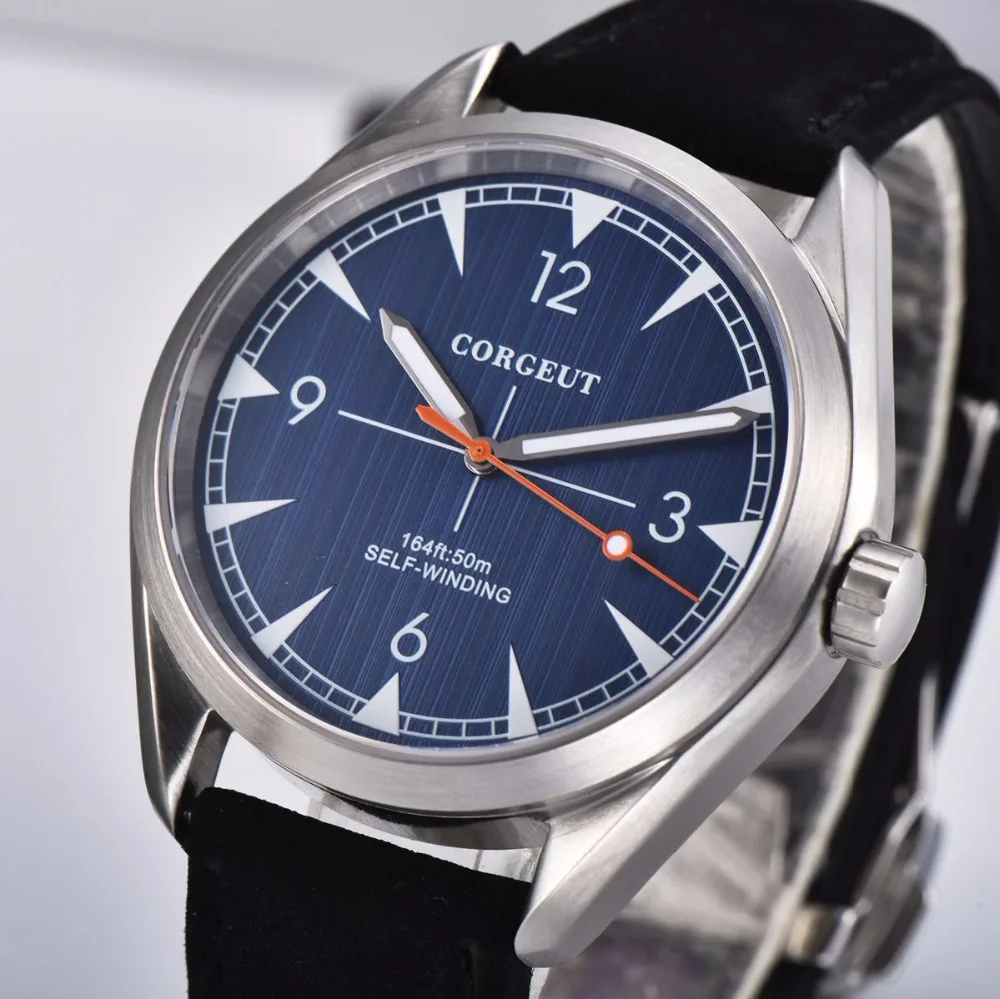Лучший бренд моды Corgeut 41 мм Мужские часы Miyota Автоматическая relogio masculino мужской синий циферблат сапфировое стекло роскошные мужские наручные