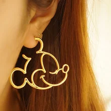 Высокое качество 12 пара/лот Модные ювелирные изделия металлические полые серьги в виде мышей