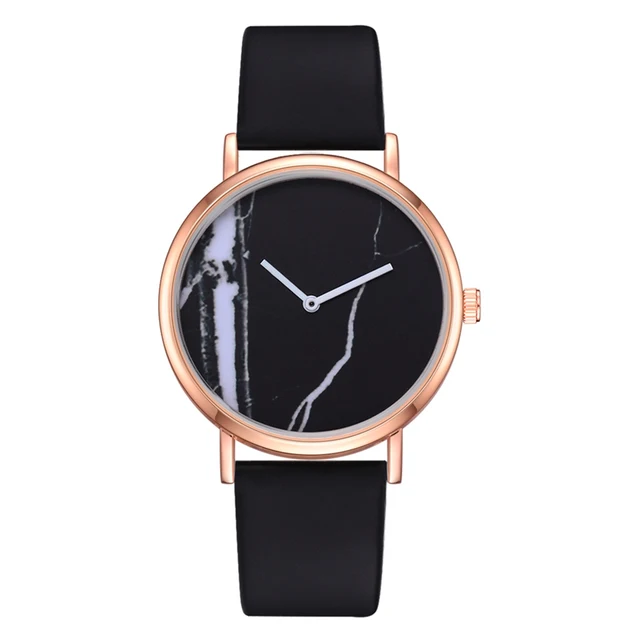 Fashion Creative PU Sport Simple Quartz Watches Women Concise And Easy Marble Di Fashion Creative PU Sport Simple Quartz Watches Women Concise And Easy Marble Di