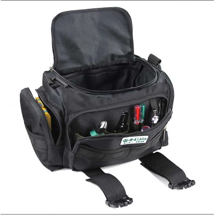 LAOA Electrician Bag 15 Inch Double Layers Thicken Top Wide Mouth Oxford Waterproof Wear-resisting Bag Tools Bag bike tool bag