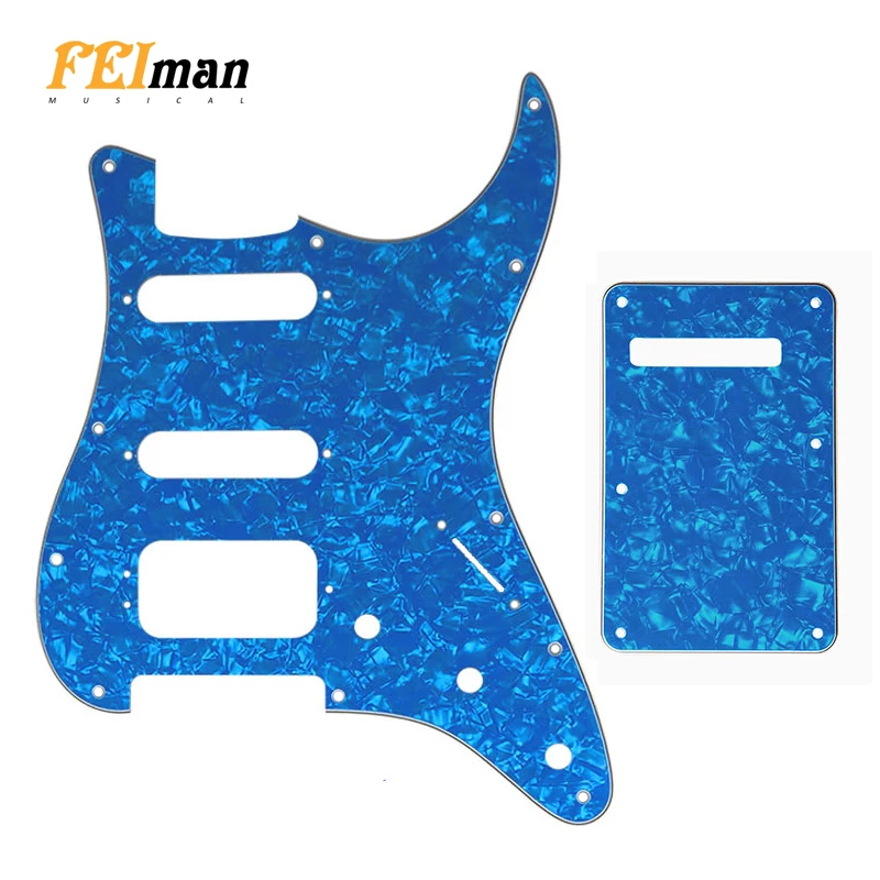 

Pleroo Guitar Accessories 11 Screw Holes Pickguards with back Scratch Plate for fender Deluxe Stratocaster HSS Guitarra parts