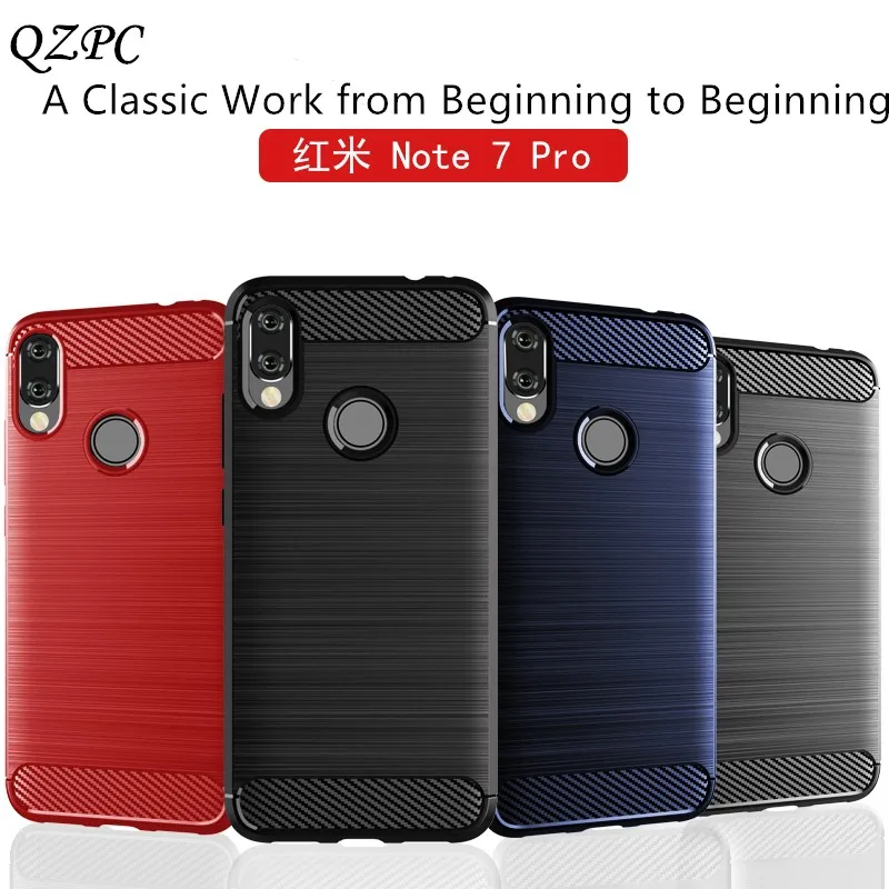 

QZPC Simple Phone Cases For Xiaomi Redmi Note 7 Pro Note 6 Pro Note 5 Pro Note4 4X Case Cover Shell Carbon Fibre Dropshipping