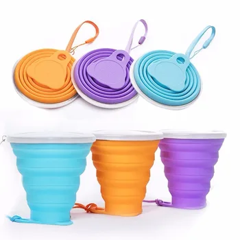 

New Christmas Gift Foldable Travel Mug Silicone Travel Folding Cup Telescopic Outdoor Folded Cups Collapsible Water Beer Mug Cup