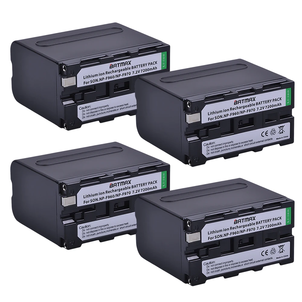 Billige 4 Stücke 7,2 V 7200 mAh NP F960 F970 Power Display Batterie + 1 Ultra schnelle 3X schneller Dual Ladegerät für SONY F930 F950 F770 F570 CCD RV100
