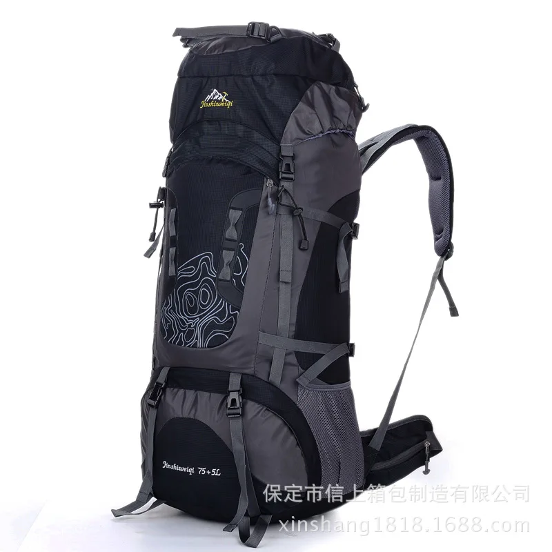75L открытый альпинистский мешок большой емкости мужчины и женщины рюкзак путешествия Кемпинг Сумка для палаток A5109 - Цвет: black