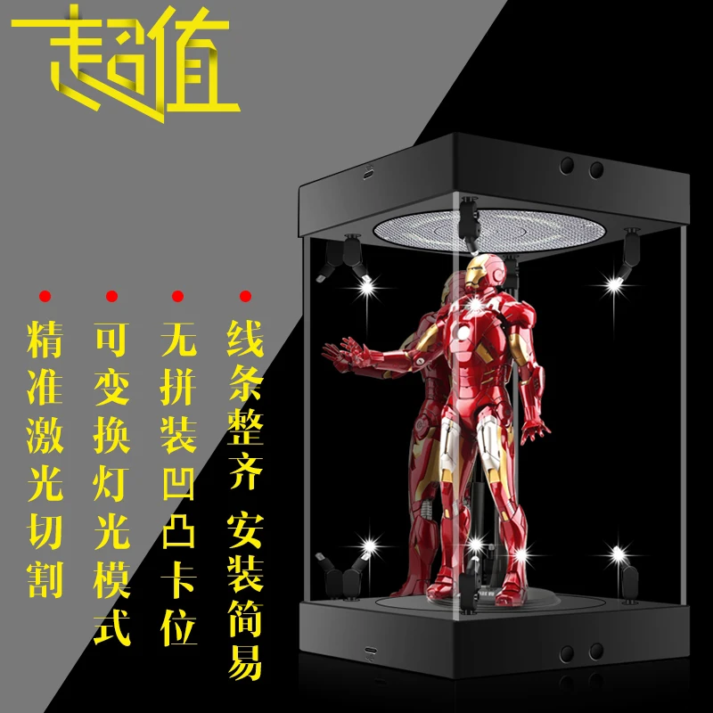 Вращающийся LED 12 &quotфигурки Модель литой корпус дисплея с освещением для 1/6