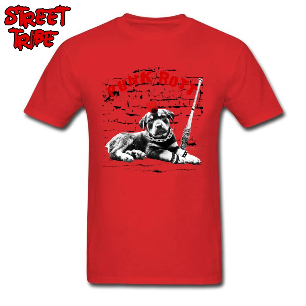 Punk_Rott LGHT0818YY O-Neck Tshirts Summer/Autumn Tops T Shirt Short Sleeve New Coming Pure Cotton Unique Tshirts cosie Men Punk_Rott LGHT0818YY red