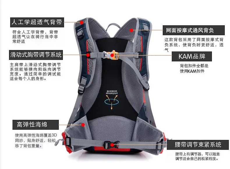 25л маленький велосипедный рюкзак, уличный рюкзак для мужчин и женщин, дорожный ультра-светильник, дышащая сумка для альпинизма A5200