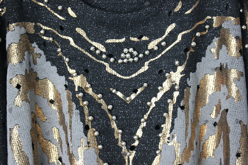 PUNK ROCK style butterfly Bronzing  tops hollow out Knitted Sweaters Pullovers Femme hole Loose Feminino sexy womens Tops