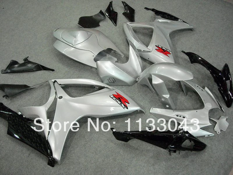 All silver Fairing kit for SUZUKI GSXR600 750 06 07 2006 2007 GSXR750 K6 07+ 7 Gift | Автомобили и мотоциклы