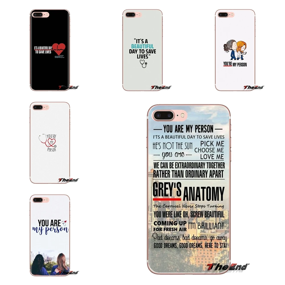 

Transparent Soft Shell Covers For Samsung Galaxy A3 A5 A7 A9 A8 Star A6 Plus 2018 2015 2016 2017 Greys Anatomy You're My Person