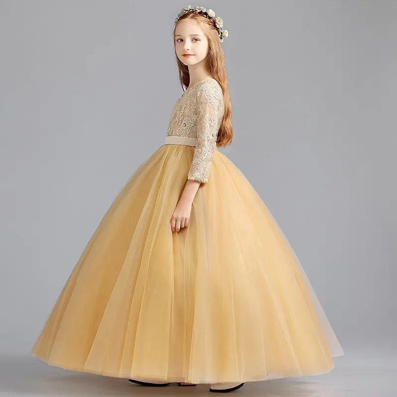 golden colour frock