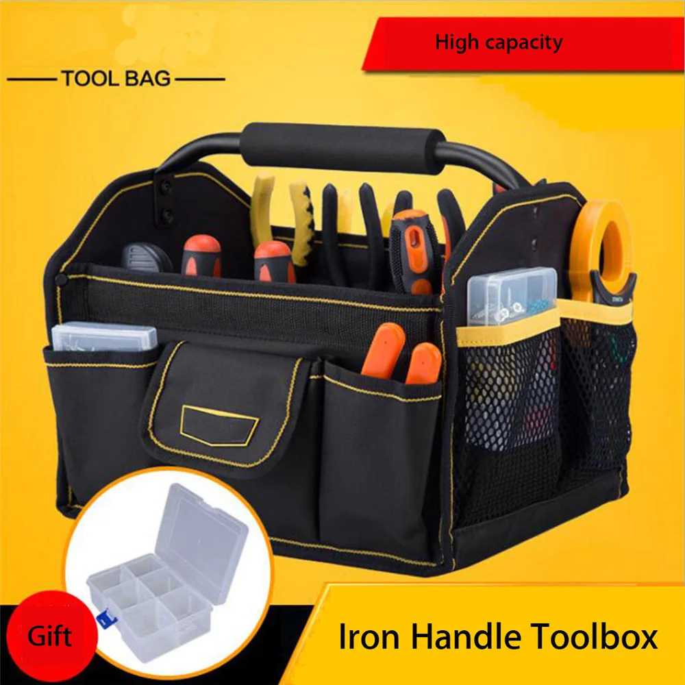 

26 Pockets Electrician Tool Bag Wide Mouth Oxford Cloth Thicken Hardware Professional Electrician Repair Storage Work Bag Holder