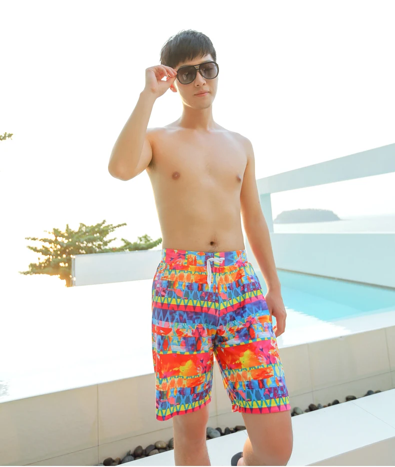 Korean version of the new couple swimwear men's fifth boxer swim trunks