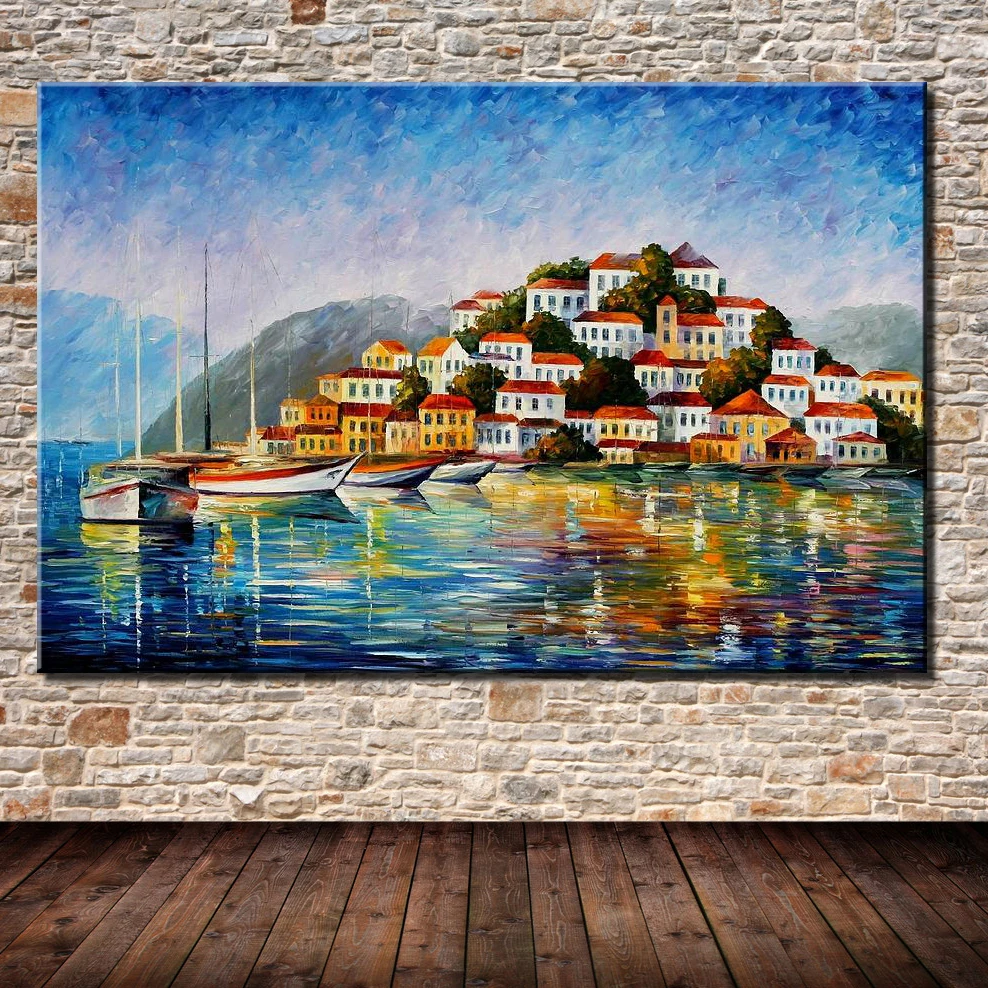 Dipinto A mano Soggiorno Hall Art Parete Immagine del Mare ...