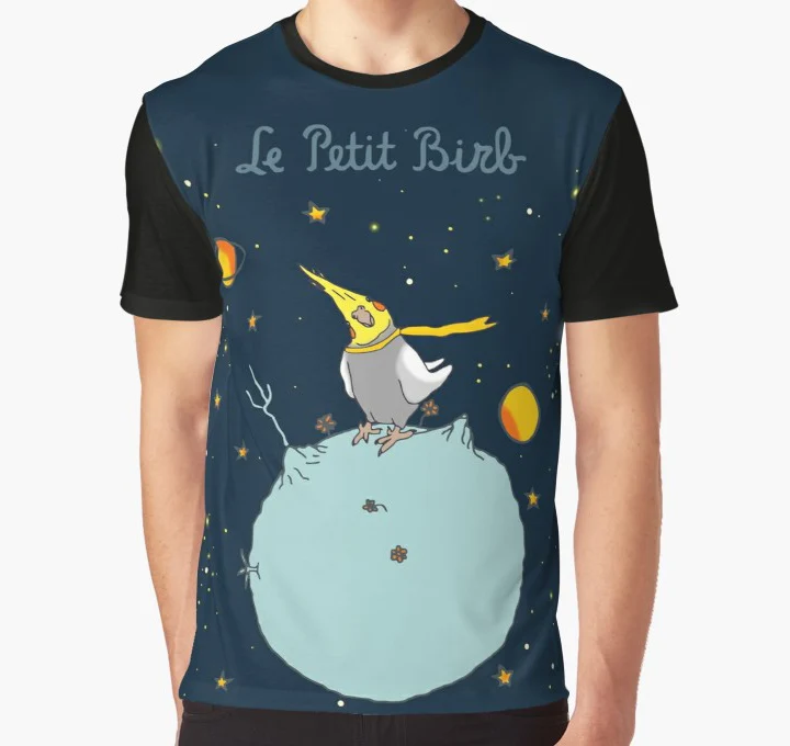 

All Over Print T Shirt Men tshirt le petit BIRB Full Print Big Print Graphic T-Shirt