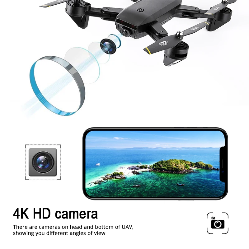 Teeggi M70 Радиоуправляемый Дрон с камерой HD 4K камера 1080P FPV селфи Дрон Квадрокоптер Профессиональный VS E58 VISUO XS809HW XS809S дроны