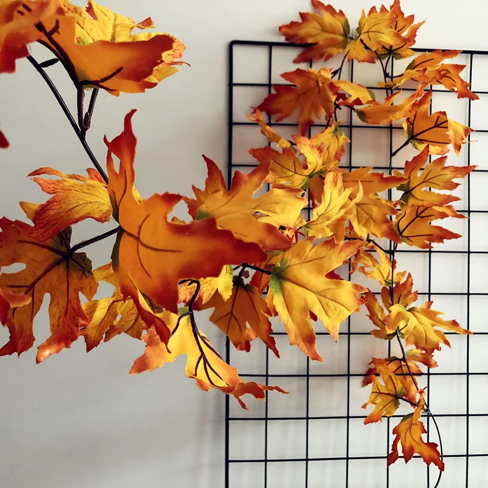 

New Halloween 2M LED Light String Fall Autumn Pumpkin Maple Leaves Garland Decor Rattan Party Home Garden Lantern Dropshipping