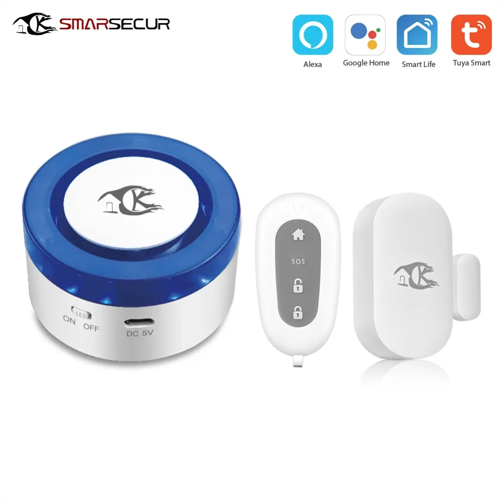 

Smart Wireless Wifi Alarm Siren Kits Smart Life APP Control works with IP camera