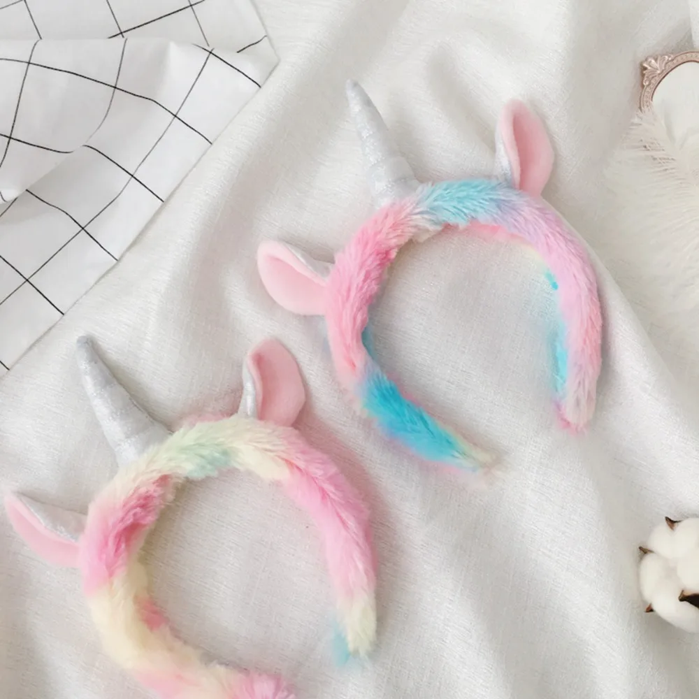 

Soft Rainbow Unicorn Hair Hoop Plush Toy Adorable Plush Unicorn Hair Band Stuffed Animal Unicorn Headband Plush Toys