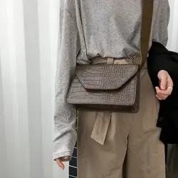 BEAU-женские из искусственной кожи Маленькая квадратная сумка новая широкая сумка через плечо винтажная крокодиловая модель модные простая