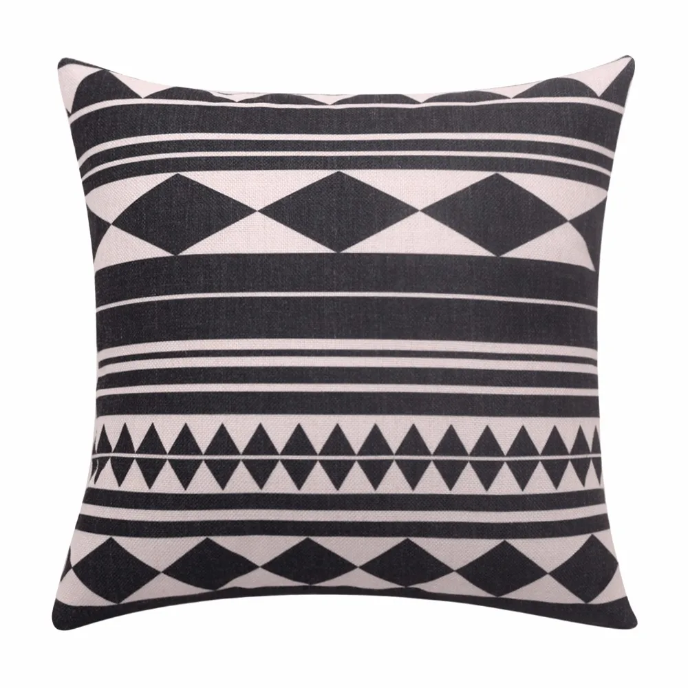 Geometric Cushion Covers Seamless Throw Pillow Covers Linen Cotton