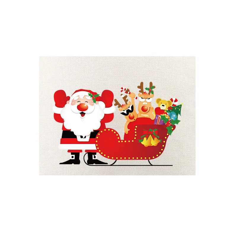 Рождественская салфетка для стола с Санта-Клаусом, Льняные декоративные салфетки с рождеством, Столовые Салфетки - Цвет: 16