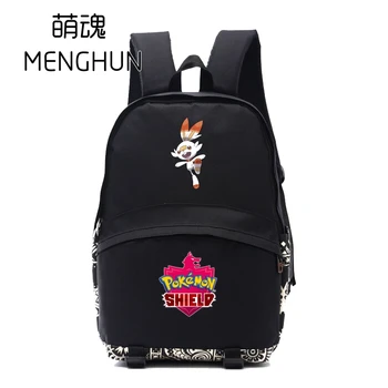 

2019 game bag Pokemon sword shield Scorbunny printing game fans backpack schoolbags anime game fans gift nylon backpack nb328