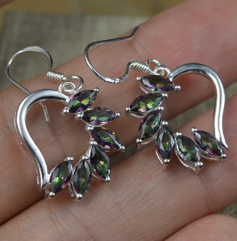 

LoveGem Genuine Mystic Topaz EARRINGS 925 Sterling Silver Jewelry, 32.7 mm, AE2428