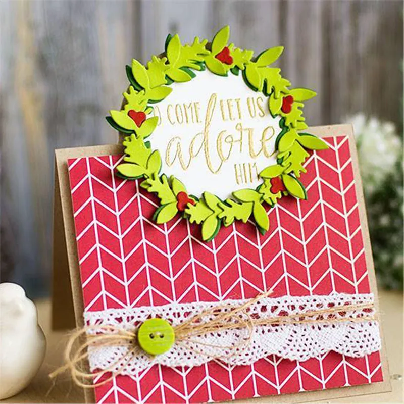 

Naifumodo Metal Cutting Dies Flower Wreath Scrapbooking for Craft Card DIY Embossing Cuts New Craft Photo Template Album