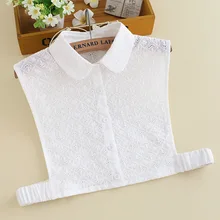 Женский свитер с воротником, элегантная рубашка с оборками, съемный ложный воротник, вышивка, кружева, цветок, хлопок, лацканы, Поддельный Воротник, блузки, топы