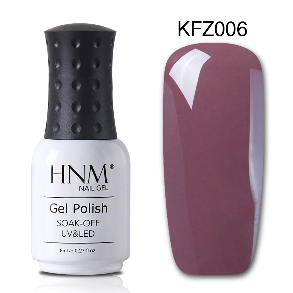 HNM 8 мл серый серия Зимний Цвет УФ-гель для ногтей светодиодный Лампа гель лак для ногтей впитываемый Гибридный лак краска штамповка основа - Цвет: coffee 006