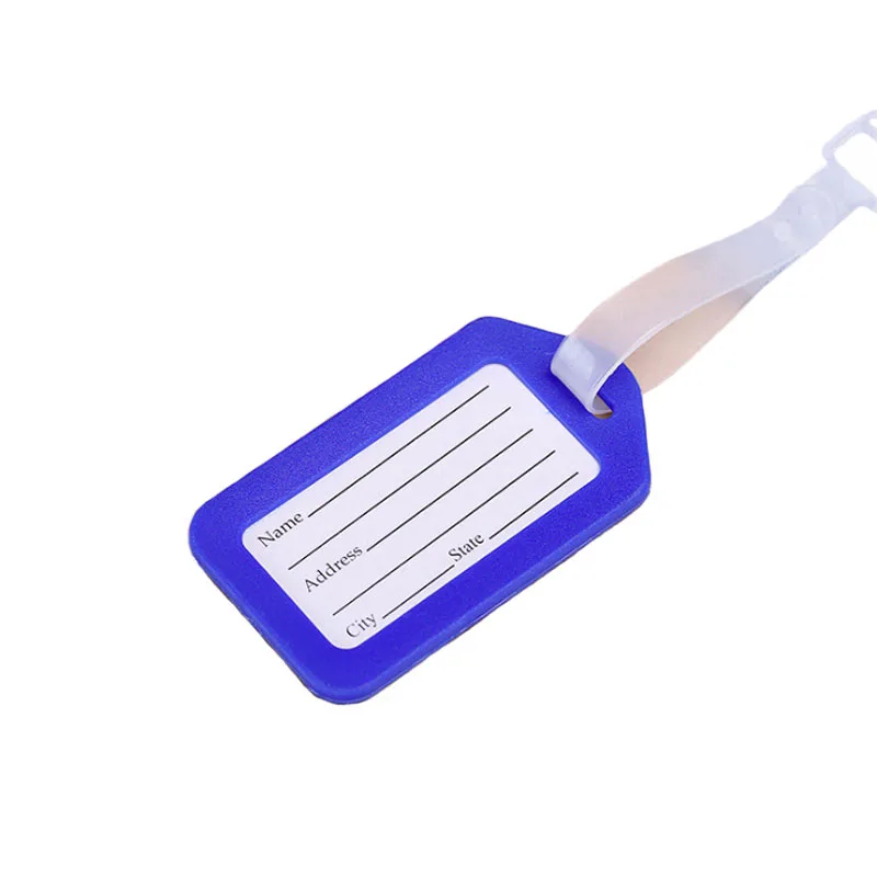 Travel accessories luggage tag hard PP baggage check in card size 9 by 5cm name card bag tag colors assorting Travel accessories luggage tag hard PP baggage check in card size 9 by 5cm name card bag tag colors assorting