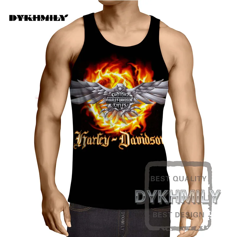 Dykhmily 2017 New Arrival 3d Print The Eagle In Fire Mens Tank Top Fashion Streetwear Summer Casual Tops Tees Asia Size | Мужская одежда