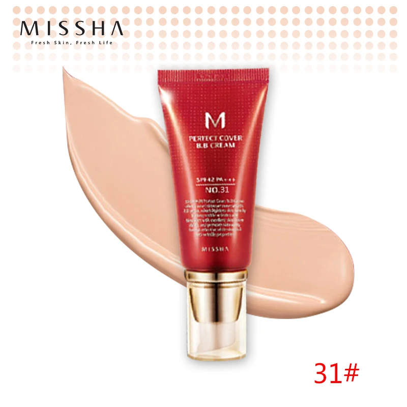 Best Korea Cosmetics MISSHA M Perfect Cover BB Cream 50ml SPF42 PA+++ (NO.31 Golden Beige ) Foundation Makeup Perfect BB Cream