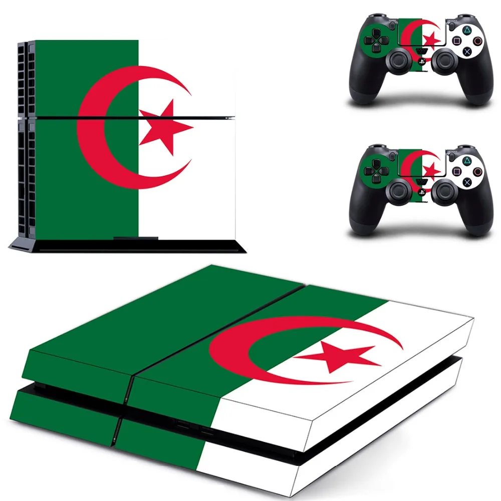 

Algeria Flag TR Logo Flag PS4 Designer Skin for Sony for PlayStation 4 Console System Plus Two(2) Decals for PS4 Controller