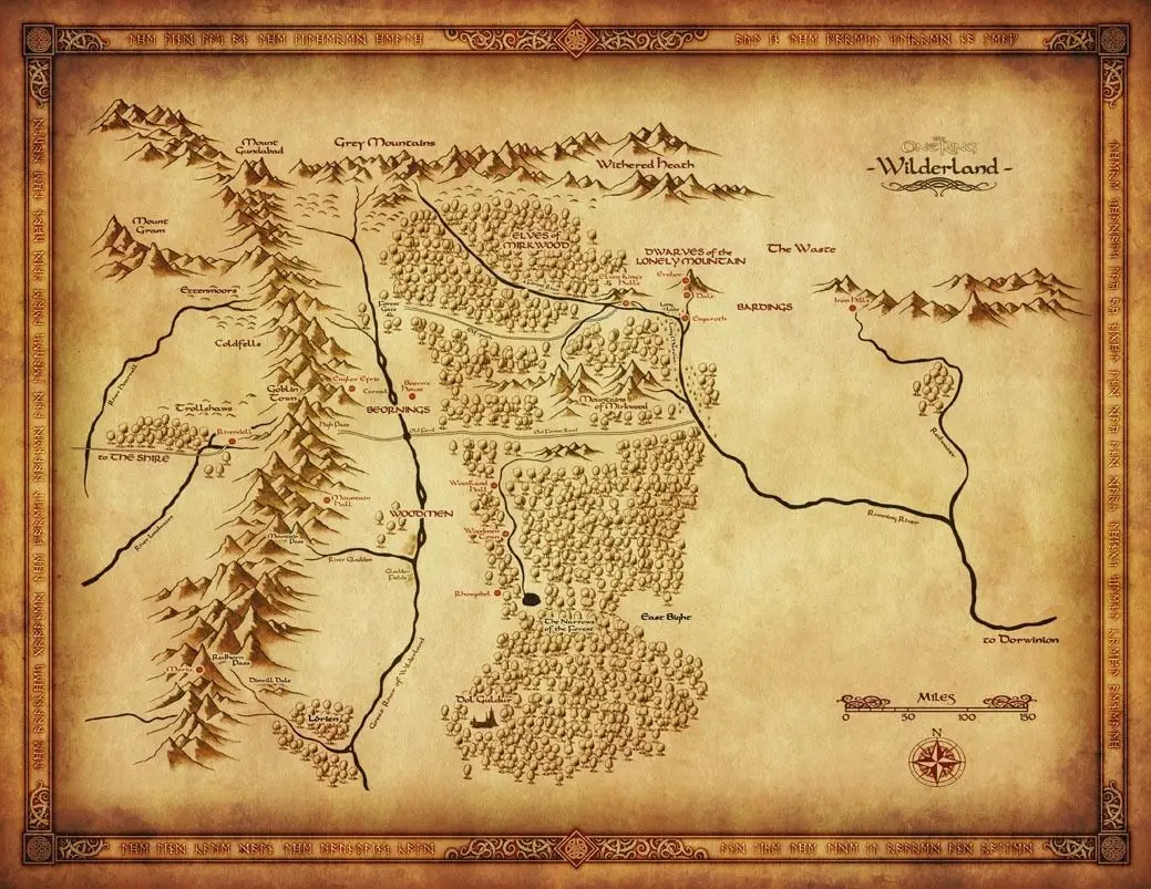 Aliexpress.com : Buy Map of Middle Earth Lord Of The Rings Fabric
