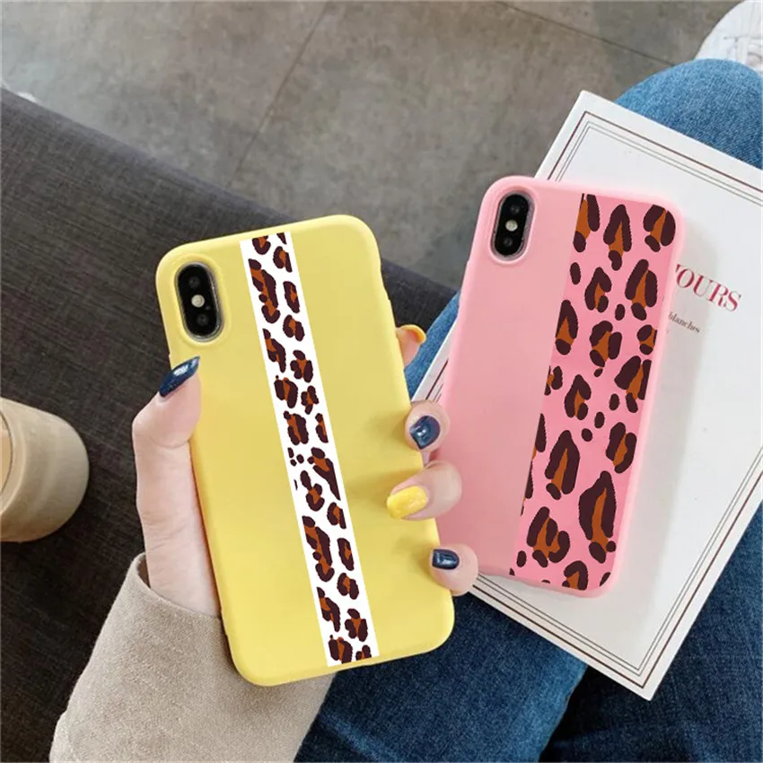 Safari XXL розовый чехол для телефона iPhone X 7 Plus XS с леопардовым принтом цветной Мягкий
