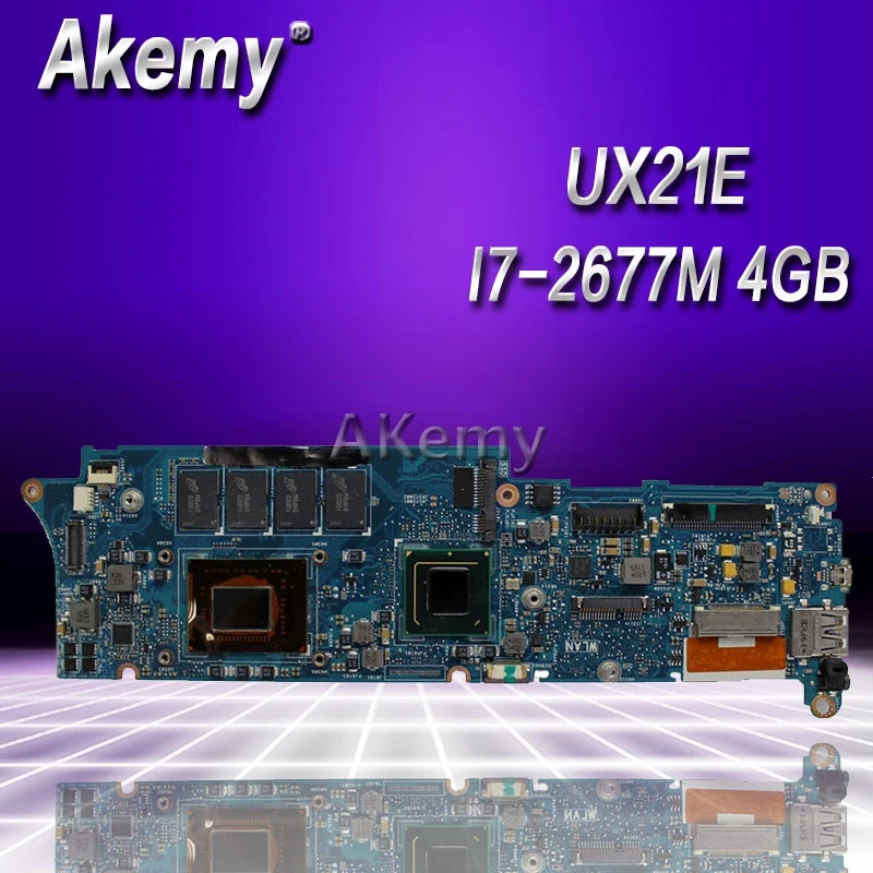 Akemy UX21E материнская плата для ноутбука ASUS UX21E UX21 тест оригинальная материнская плата 4G ram I7-2677M