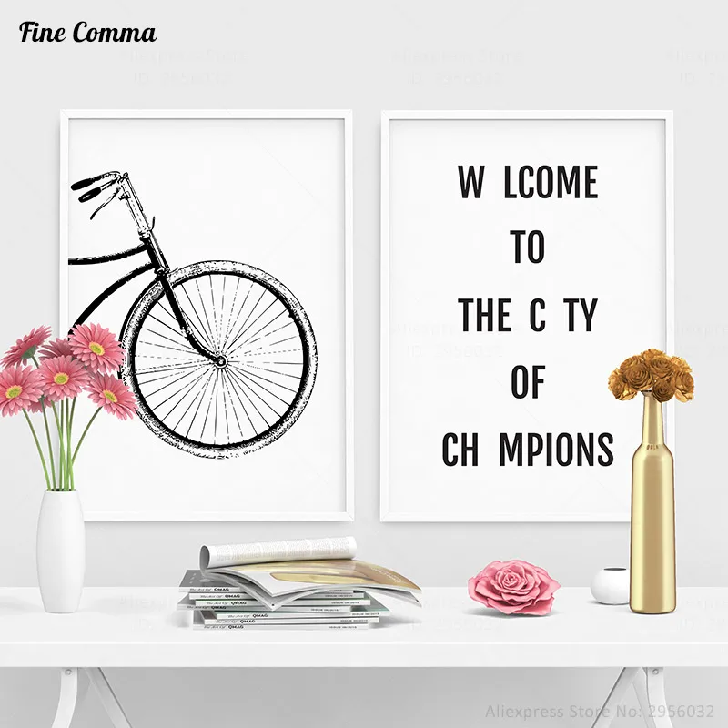 

Bicycle Quote Nordic Print Scandinavian Decor Art Decor Posters and Prints Wall Picture for Living Room Wall Art Canvas Print