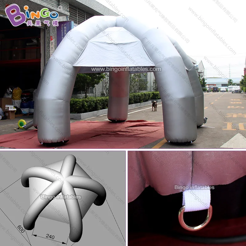  6X6X3.5 meters silver color inflatable spier dome tent/ spider dome/ spider dome tent - toy tent