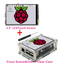 Лучшая цена 3." ЖК-дисплей TFT Сенсорный экран Дисплей для Raspberry Pi 2/Raspberry Pi 3 Модель B доска+ акрил чехол+ стилус