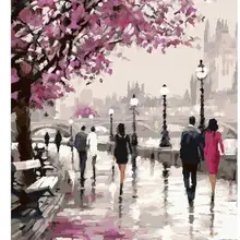 4017 Cherry Blossoms Road-краска по комплекты номеров для взрослых DIY